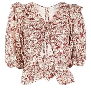 NWT SEA New York Priya Print Puff Sleeve Top